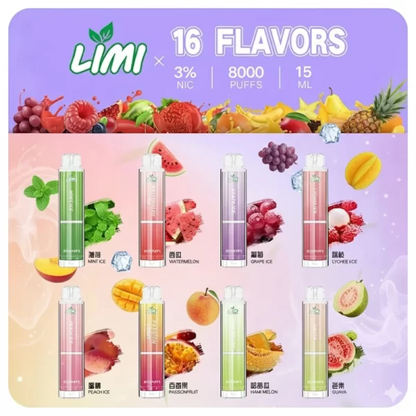 LIMI-8000口-發光一次性拋棄式電子煙-台灣現貨